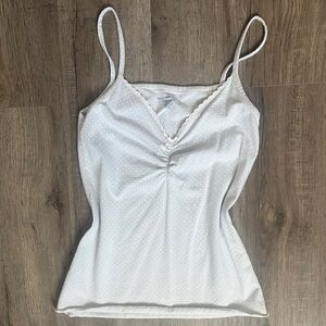 Brandy Melville Baby Blue & White Polka Dot Archie Tank Top